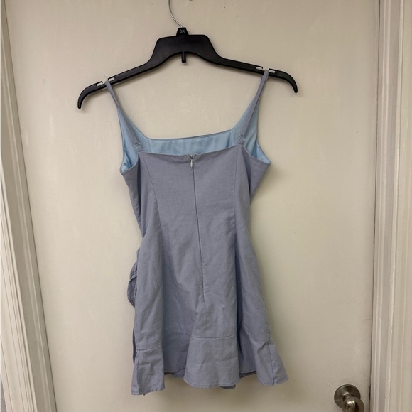 Princess Polly Light Blue Wrap Mini Dress Size 8 - Picture 4 of 5